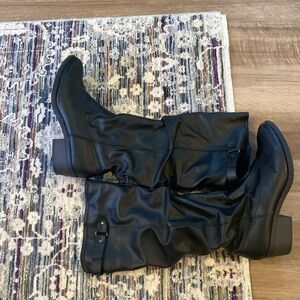 Black knee high boots